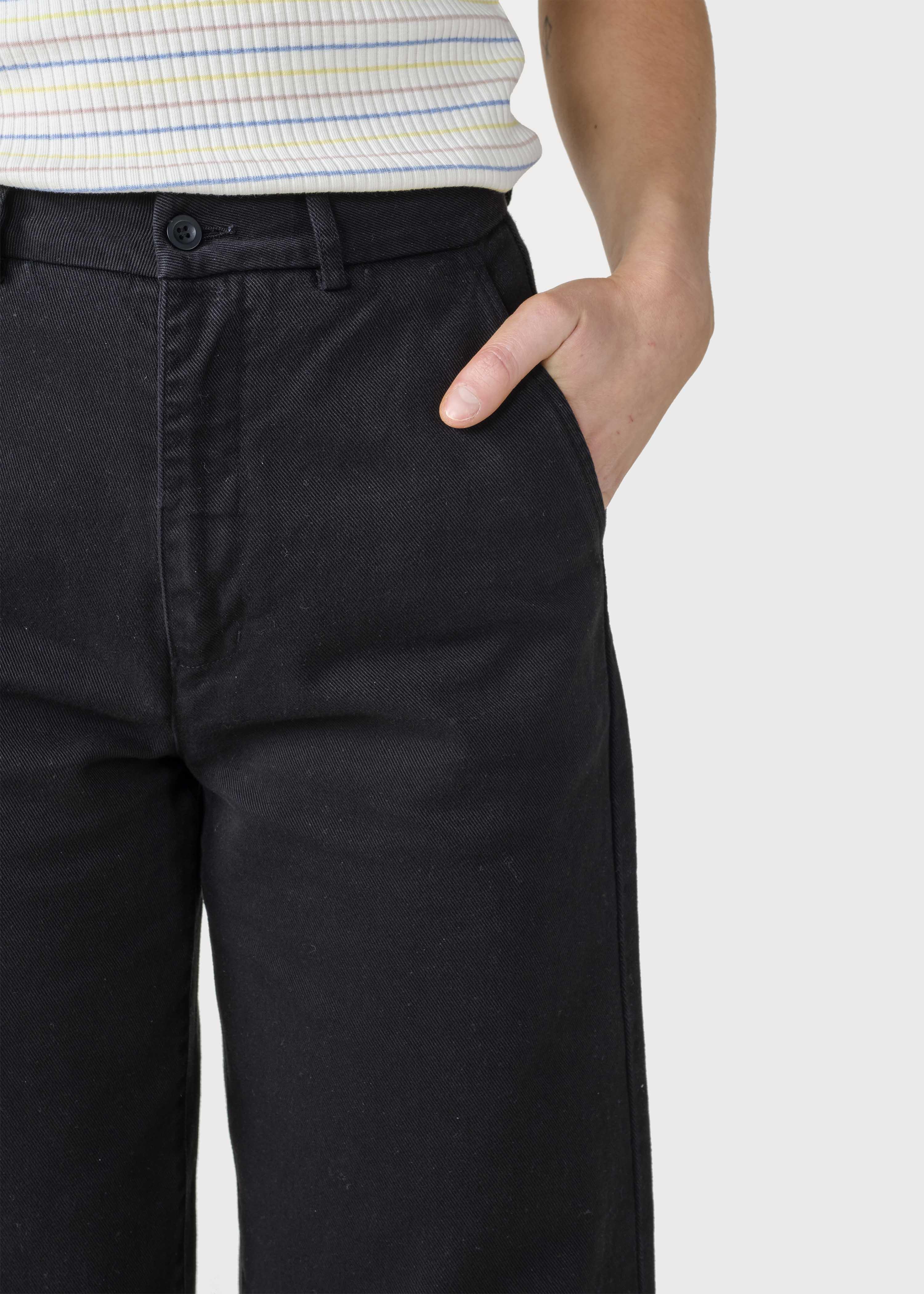Klitmøller Lydia Pants Black Stonewash Damen High Waist Hose schwarz